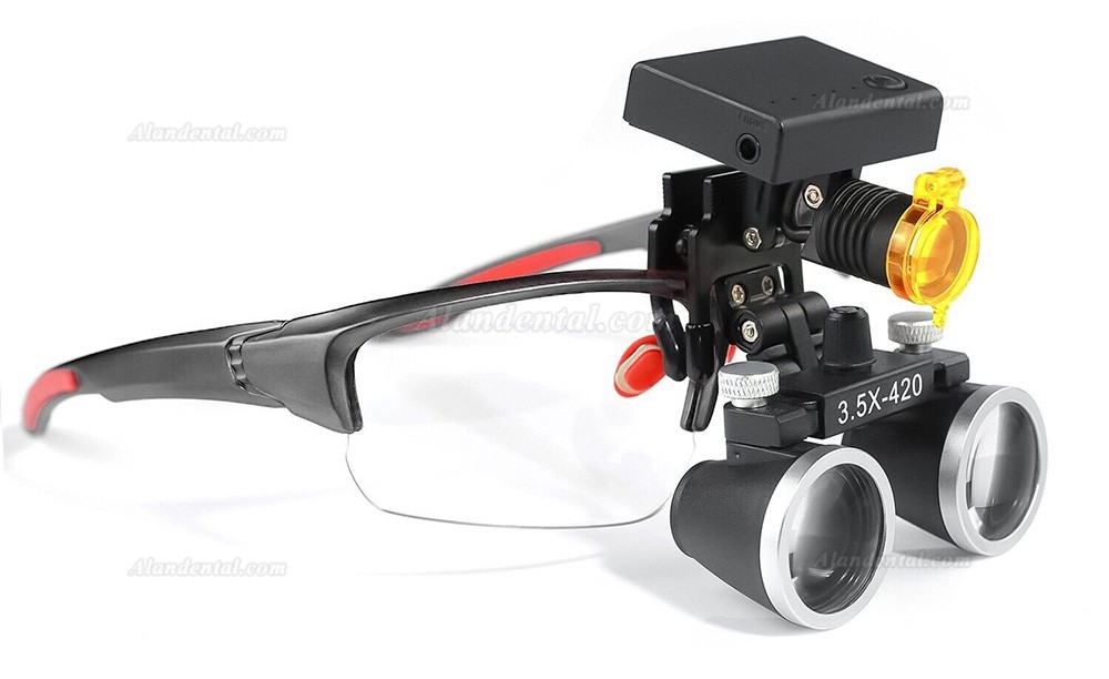 YUYO DY-117 3.5X Dental Binocular Loupes + DY-010 Wireless 3W LED Headlight